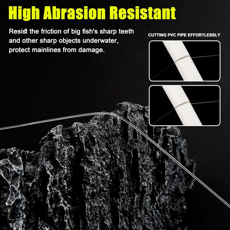 SILANON Fluorocarbon Fishing Leader, 12pcs Fluorocarbon Leader Line with Swivels Snap Invisible Fishing Wire Leader Connect Tackle Lures Bait Hooks for Saltwater Freshwater - Image 5